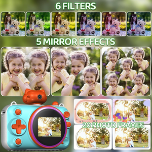 กล้องถ่ายรูปความร้อนแบบไม่ใช้หมึกสำหรับเด็ก หน้าจอ 2.0 นิ้ว กล้องดิจิตอลน่ารักพร้อมเกมส์ สำหรับเด็กอายุ 3 ปีขึ้นไป ของขวัญสำหรับเด็กชายและเด็กหญิง - Product Image 6
