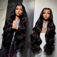 Perruque Lace Frontale HD 13x6 en Cheveux Indiens Bruts de 30 Pouces, Ondulation Body Wave, Cuticules Alignées