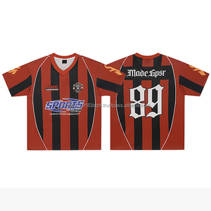 Camiseta Deportiva Unisex de Moda 2026, Estilo Hip Hop Urbano, Negra con Rayas Rojas, Transpirable, de Secado Rápido, Anti-UV, Manga Corta - Product Image 4