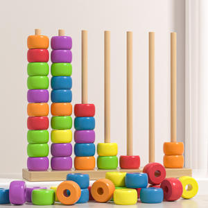 <span class=keywords><strong>Jouet</strong></span> d'apprentissage éducatif pour enfants : Abaque en bois personnalisé avec perles colorées amovibles pour l'apprentissage des mathématiques - Product Image 5