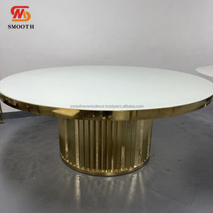 Mesa elegante de textura de mármol con Base dorada de moda de lujo suave para restaurante, evento de fiesta de boda - Product Image 1