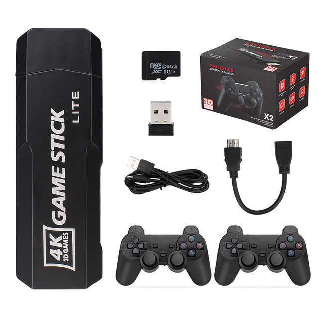 X2 Plus Mini Gaming Player HD Video Game Console 2.4G Wireless Controller GD10 X2 Game Stick 4K