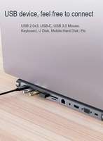 Hub USB C 11 en 1 de Alta Calidad, Estación de Acoplamiento Multipuerto, Monitor 4K HDTV, RJ45, Audio, SD, TF, PD100W, Adaptador de Hubs USB, en Stock
