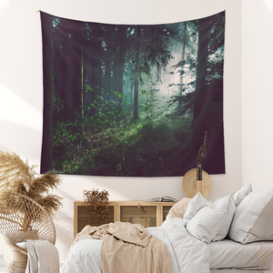 Lumière du soleil en streaming à travers la forêt arbre <span class=keywords><strong>tapisserie</strong></span> tenture murale pour <span class=keywords><strong>chambre</strong></span> salon collège - Product Image 6
