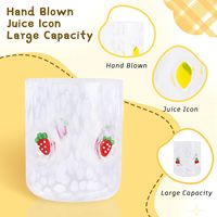 OrtusHome 14 Ounce Fruit Icons (kers, citroen, aardbei) glazen sapglazen vaatwasmachinebestendig sterk duurzaam feestcadeau voor