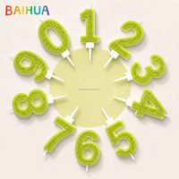 Bougies d'anniversaire de luxe colorées de haute qualité, bougies en forme de chiffres mignons, logo personnalisé, bougies en vrac pour la décoration de gâteaux d'anniversaire