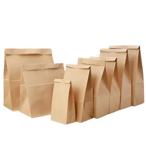 Customization Greaseproof Grease-proof Paper Donut Snack Pie French Fries Burger Kraft Paper Bags for Takeaway Food Package