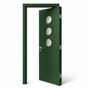 <span class=keywords><strong>Porte</strong></span> pliante plate sans rail en aluminium avec <span class=keywords><strong>hublot</strong></span> circulaire pour intérieur – Fourniture B2B - Product Image 1