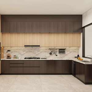 Juego de Muebles de Cocina Modulares Completos en Color Marrón, Armario de Cocina para Despensa, Isla de Cocina - Product Image 1