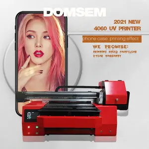 DOMSEM 4060 UV PrinterFabric 유리 전화 케이스 12 색 UV 잉크젯 프린터
