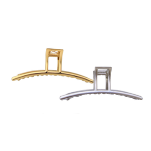 Fermaglio per capelli alla moda da 7,5 cm, in metallo oro e argento, rettangolare, per uso quotidiano da donna, accessorio di alta qualità - Product Image 2