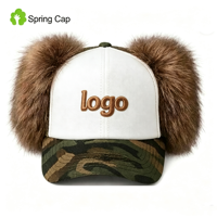 Casquette de baseball personnalisée avec logo en fourrure, broderie de lettres, unisexe, camouflage, style camionneur, pour le quotidien et la mode urbaine, vente en gros