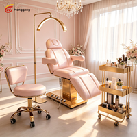 Table de massage électrique avec lumière LED, 3 moteurs réglables, pour salon de manucure, spa, tatouage