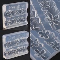 Cetakan Seni Kuku 3D, Ukiran Bunga Lily Melengkung, Bunga Teratai, Pita, Template Silikon Transparan Tinggi, Plastik/Cetakan Kuku Silikon DIY