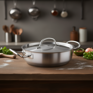 Padella Chef Classic con coperchio in acciaio inossidabile da 12 pollici per cucinare e cuocere al forno - Product Image 3