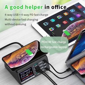 Station de charge <span class=keywords><strong>électrique</strong></span> JEDI 110w 8 ports pour ordinateur portable QC3.0 PD multi-USB avec chargeur <span class=keywords><strong>sans</strong></span> fil multiport - Product Image 5