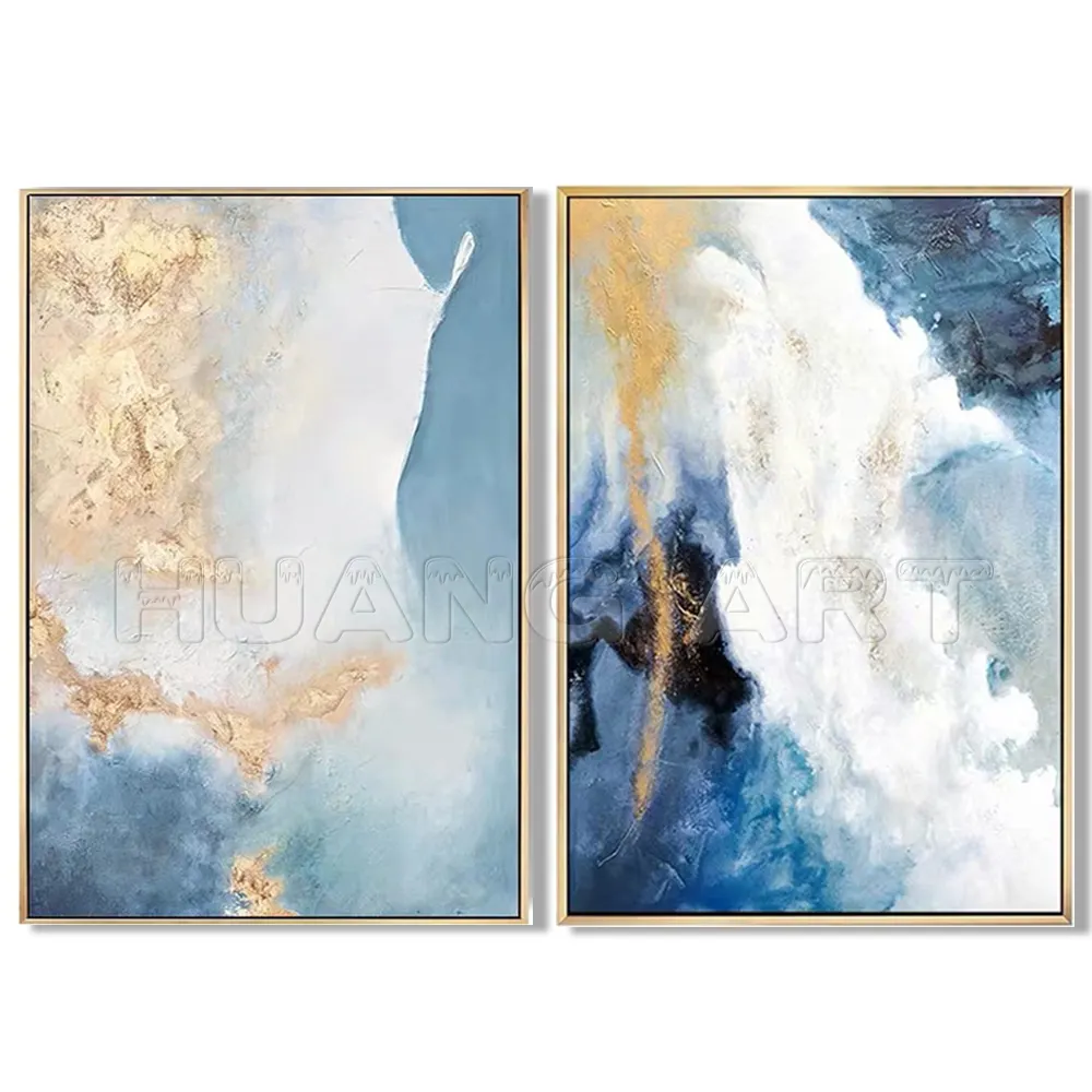 New Arrival Europe Artist Hand-painted Modern Abstract Oil Painting On Canvas Gold Foil Abstract Oil Picture For Wall Decoration