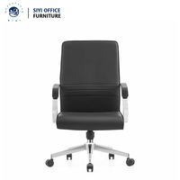Chaise de bureau ergonomique en cuir PU, chaise de bureau confortable, chaise de bureau moderne, pivotante à 360 degrés, inclinable, hauteur réglable