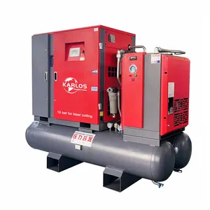 Karlos China Supplier 7.5kw 10hp 40cfm screw air compressor 4in1 10hp Magnetic Energy Saving Type Machine