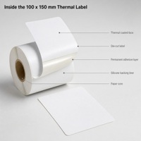 Étiquettes adhésives thermiques directes de haute qualité, multi-tailles, vente en gros, étiquettes d'emballage de codes-barres