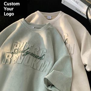 Tùy chỉnh Heavyweight yếu tố cần thiết người đàn ông Áo Thun quá khổ axit rửa Mens Đồng bằng cổ điển 3D dập nổi bông <span class=keywords><strong>TEE</strong></span> t Áo sơ mi - Product Image 1