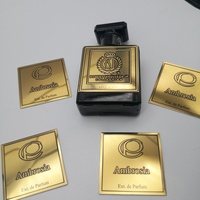Étiquette en métal 3D en relief, dorée, pour parfum, mode féminine, plaque métallique de luxe pour flacon, rouge à lèvres permanent