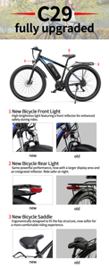 Bicicleta Eléctrica de Montaña DuottsC29L de 29 Pulgadas, 48V, para Reparto de Comida, Transporte Logístico, Bicicleta Eléctrica Urbana con Llantas Anchas para Adultos, Disponible en la UE - Product Image 6