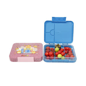 Aohea Boîte à <span class=keywords><strong>bento</strong></span> colorée en poudre d'échalote de qualité alimentaire pour enfants Boîte à lunch écologique réutilisable à 4 compartiments pour enfants - Product Image 2
