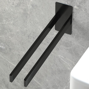 Bathroom Matte Black Stainless Steel <strong>Towel</strong> Double Bar <strong>Stick</strong> <strong>on</strong> Wall Hand <strong>Towel</strong> <strong>Holder</strong> with Screw - Product Image 6