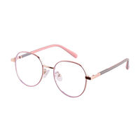 Lunettes optiques anti-bleu à la mode montures métalliques lunettes miroir à monture ronde pour enfants