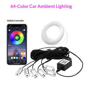 Lumière d'ambiance pour voiture, éclairage décoratif pour les pieds, fil optique, contrôle par application mobile, lumière froide sept couleurs, 5W standard - Product Image 2