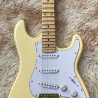 Electric Guitar White Color Basswood Body Maple Fingerboard Open Gear Hardware High Quality 6 Steel Strings S-S-S Pickup Glossy