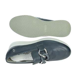 Zapatos Mocasines de Plataforma de Cuero Azul Cinzia Soft Donna para Mujer, con Suela Acolchada y Diseño en Relieve, para Todas las Temporadas - Product Image 6