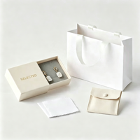 Emballage de luxe personnalisé avec LOGO pour bijoux, idéal pour les petites entreprises : pochettes en velours, boîtes en papier et sacs en papier avec carte pour parures de bijoux.