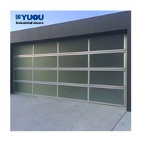 Puerta automática de aluminio con vidrio Low-E, seccional elevable, remoto para villas, precio fábrica