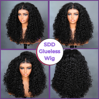 Perruque en cheveux humains vierges 100% naturels, bouclés et volumineux, avec dentelle transparente, pour femmes noires, vente en gros