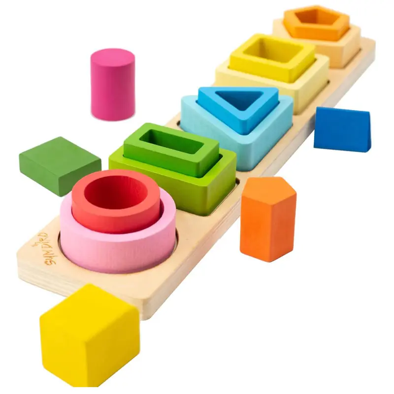 Holz spielzeug für 1 2 3 Jahre alte Jungen Mädchen-Holz sortier-und Stapels pielzeug für Kleinkinder, pädagogische Form Farb sortierer Presch