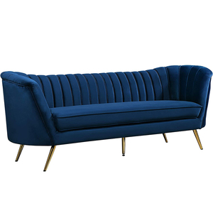 Modern Velvet Upholstered Restaurant <strong>Bench</strong> <strong>Seating</strong> <strong>with</strong> Vertical Channel Back and Metal Legs for Commercial Dining Furniture - Product Image 2