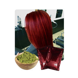 Teinture capillaire semi-permanente en poudre au henné, triple teinte, à base de plantes, rouge vin, aspect naturel, sans ammoniaque, fabricant OEM, marque privée - Product Image 1