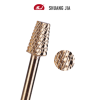 SHUANGJIA outil rotatif Durable professionnel universel deux voies coupe croisée flûte or carbure rotatif fraisage foret à ongles