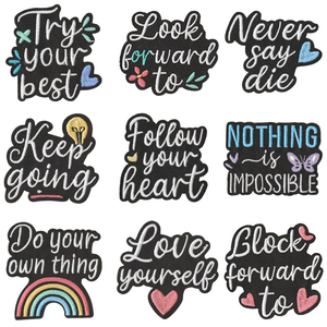 Parches Termoadhesivos Bordados con <span class=keywords><strong>Frases</strong></span> de Autocuidado y Motivación: ¡Haz lo que puedes! - Product Image 1