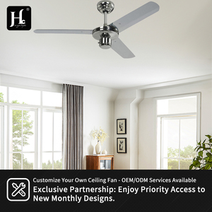 Nuevo ventilador de techo eléctrico plateado con 3 o 4 aspas de acero inoxidable, ventilador de techo de 56 pulgadas y 220V, ventilador de techo de acero inoxidable. - Product Image 5