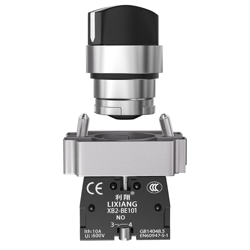 22mm XB2 Brass 1NO 2NO 1NO1NC 2/3 Position Self Locking Self Resetting 10A 660V Selector Knob Rotary Push Button Switch