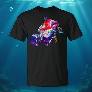Camiseta con pintura artística abstracta de cara de pez colorida para amantes de los peces - Product Image 3