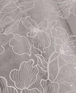 Tela de encaje bordado blanco red tul tela de malla suave de alta calidad para vestido de novia - Product Image 2