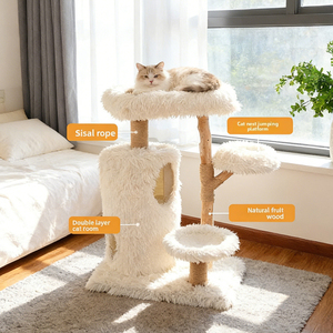 Árbol para Gatos Ecológico con Tablero de Partículas E1, Madera Natural, Peluche de Conejo y Postes Rascadores de Yute para Gatos de Interior - Product Image 3
