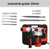 Marteau-piqueur industriel haute puissance 2200W, robuste, diamètre 26mm, pour la démolition du béton, ensemble perceuse à percussion
