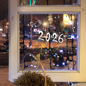 Siheny phim hoạt hình Cây giáng sinh dán cửa sổ tĩnh điện PVC kính trang trí cho cửa hàng cửa sổ bố trí cho cửa hàng Quà Tặng - Product Image 4