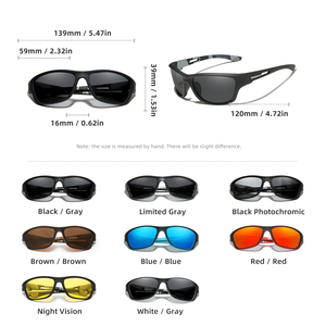 SOIGNEUSEMENT à la mode UV400 lunettes de soleil de sport pour hommes femmes cadre rouge lunettes d'ombre polarisées TR90 lentille pour les voyages en plein air-769 - Product Image 6