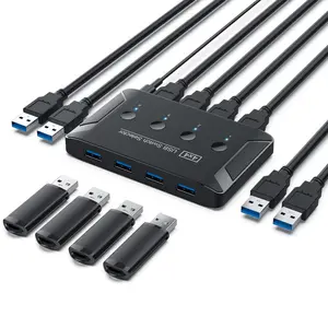 สวิตช์2.0 3.0 USB ความเร็วสูง4พอร์ตสวิตช์3.0 USB 4 IN 4 OUT PC แชร์อุปกรณ์4ชิ้น